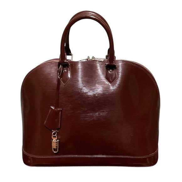 Louis Vuitton Epi Leather Alma GM Purple Handbag W/ Padlock Key and Dust Bag - Picture 2 of 16